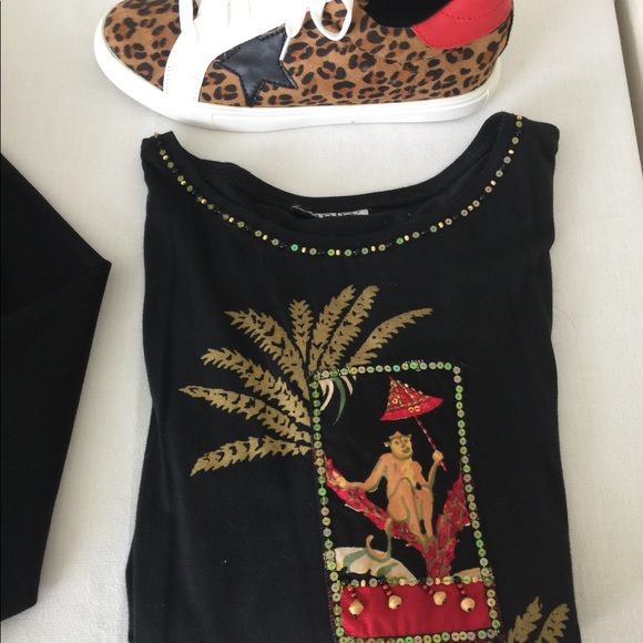 Vanity collection jkt+top black/Animal print small - Picture 1 of 8